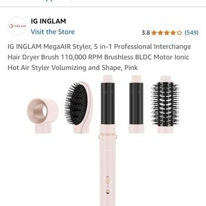 IG INGLAM MegaAIR Styler 5-in-1 Pink